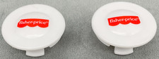 Fisher-Price Sit-Me-Up Floor Seat Replacement Pair End Caps White Red