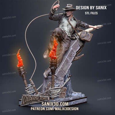 Indiana Jones 3D gedrucktes Modell (Maßstab 1/10) - Fan Art (Sanix)