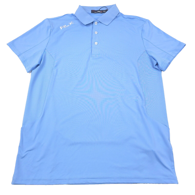 $138 RLX Ralph Lauren Golf Blue Pro Fit Short Sleeve Polo Shirt