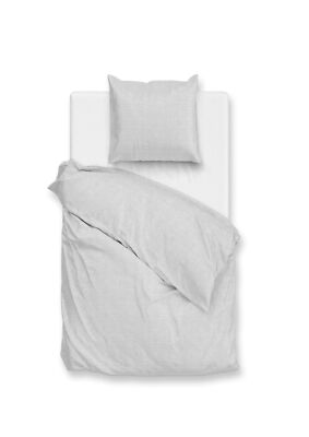 Zo! Home Flanell Bettwäsche 135x200 Flanella di Lino Dove Grey uni Melange silbe