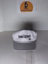 Vintage Panama City Beach Hat Cap Adjustable Brown Rope Trucker Nissin