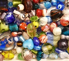Lampwork Beads, 1# bulk, Mixed Styles/Colors, Handmade Glass, custom orders