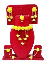 Jewellery Set for women Floret Gota Patti Necklace, Earrings, Bracelet & Tika