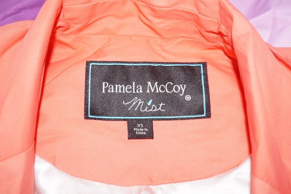 Abrigo de lluvia Pamela McCoy Mist abotonado talla XS resistente al agua ombre Foto 4 de 4