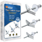100Pcs Toggle Bolts 1/8" 3/16" 1/4" Heavy Duty Drywall Anchors and Screws Ass.