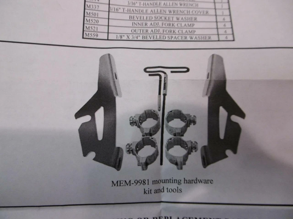 Новый из старых запасов Memphis абажуры жиры/тонкий монтажный комплект # MEM-9981 Honda VTX1300CI D110 - Изображение 4 из 4