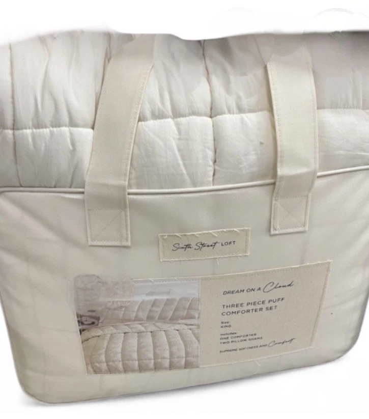 Juego de edredón Sixth Street Loft Off White 3 piezas King Puff suavidad suprema Foto 3 de 3