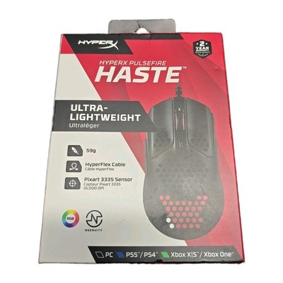 HyperX Pulsefire Haste Ultra Lightweight RGB Gaming Mouse Black Brand New