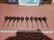 Vintage Ramelson Palm Grip Wood Carving Tools Chisels  Set Of 10 USA 🇺🇸 