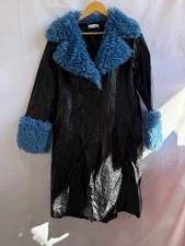 Love, Whit by Whitney Port Black Sherpa Collar Coat Size M Good Condition