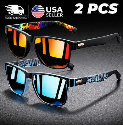 Vintage Square Polarized Sunglasses Unisex UV400 Retro Designer Style Men Women