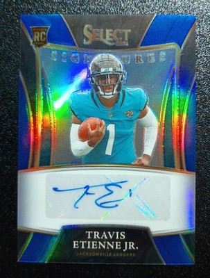 2021 PANINI SELECT SIGNATURES TRAVIS ETIENNE RC AUTO BLUE PRIZM 6/25  #SSP-TET