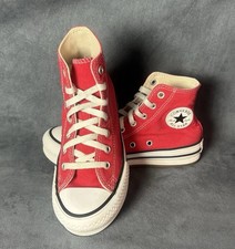 Converse All Star Chuck Taylor Red High Top Sneakers Youth Size 2 Lace Up Canvas