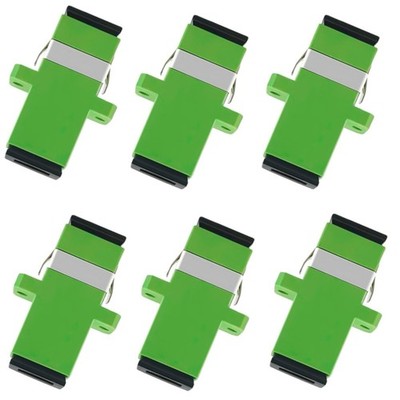 6-Pack SC/APC Fiber Optic Adapter Female Simplex Single Mode Coupler Green