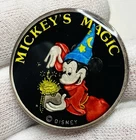Mickey's Magic Good Luck 1 oz Silver Art Round Double Sided Custom Hand Enamel