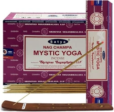 Satya Nag Champa Mystic Yoga- 12 x 15g Boxes –Made in India – Relaxing Fragrance