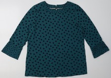 Womens UK Size 14 Preworn Green Pullover Sweatshirt