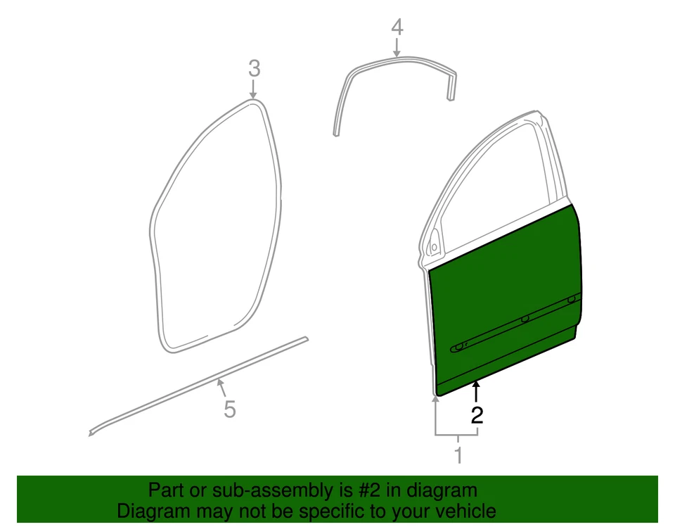Genuine GM Driver Side Front Door Outer Panel 15217584 Foto 3 de 3