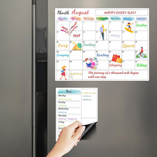 Magnetic Dry Erase Fridge Calendar with To Do List Notepad
