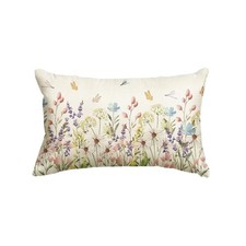 Spring Colorful Flowers Daisy Dragonfly Throw Pillow Cover2 x 20 Inch Spring 1