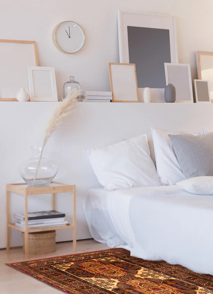 Alfombra de área geométrica vintage de 2'8" x 4'10" alfombra tradicional de lana anudada a mano Foto 2 de 4