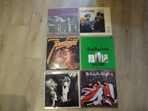 Lot of 6 vinyl classic rock albums, U2 ZZ Top, the Who & Roger Daltry