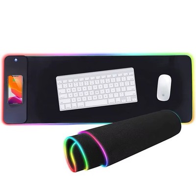 Multi Function 15w Wireless Charging RGB Luminous Mouse Pad Keyboard Mouse Mat