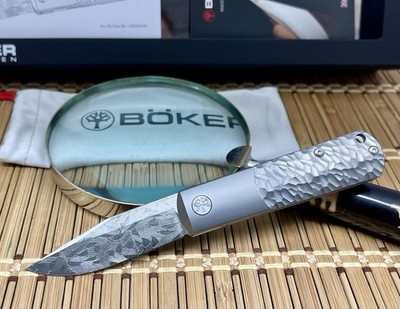 Boker Germany Platinum Edition Meteorite Damascus Titanium Cosmic Flipper Knife