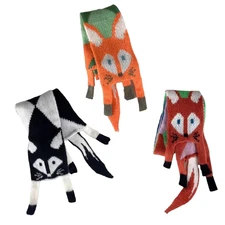 Fox Scarf Warm Scarf with Fox Pattern Neck Warmer for Cold Weather, Soft Scarf