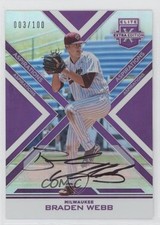 2016 Panini Elite Extra Edition Aspirations Purple 3/100 Braden Webb Auto 10k8