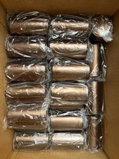 (BRAND NEW) 25 Rose Gold Tins - 55x92mm Round Aluminum Canisters - Screw Top