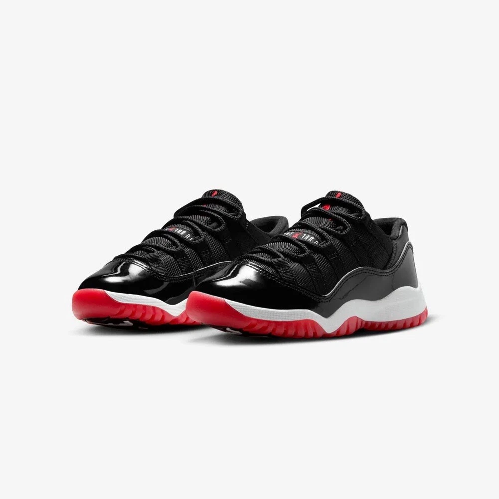 NIKE Air Jordan Retro 11 Low (PS) bambini TAGLIA 1A NERO VARSITY ROSSO BIANCO