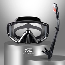 Snorkel Set Pano 3 Window Adult Snorkeling Gear, Professional Snorkel Goggles...