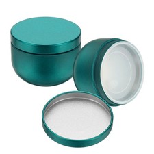 2pcs Round Tin Can 1.73inch Metal Empty Storage Container with Lid Green