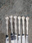 6 Modern Victorian Lunt STERLING SILVER  Handle Dinner Knives  8 3/4”