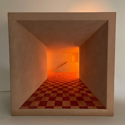 Lynne Clibanoff Electric Lit 1982 Three-Dimensional Art Diorama of Staircase 