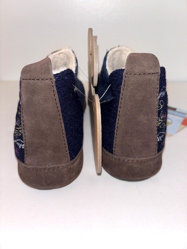 Acorn Slippers Forest Bootie Navy Blue Moose Embroidered Women’s Size 6.5-7.5 - Picture 2 of 6