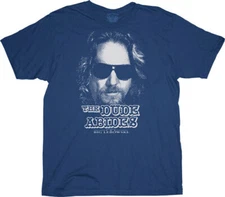 Adult Navy Ripple Junction Movie The Big Lebowski Dude Abides Face T-Shirt Tee