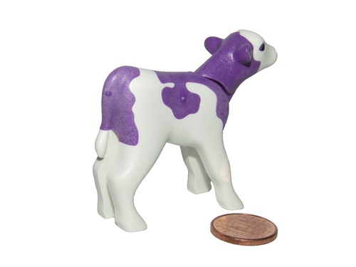 Playmobil Miniature Purple/White Calf - 77 - Animal Box - Picture 3 of 3