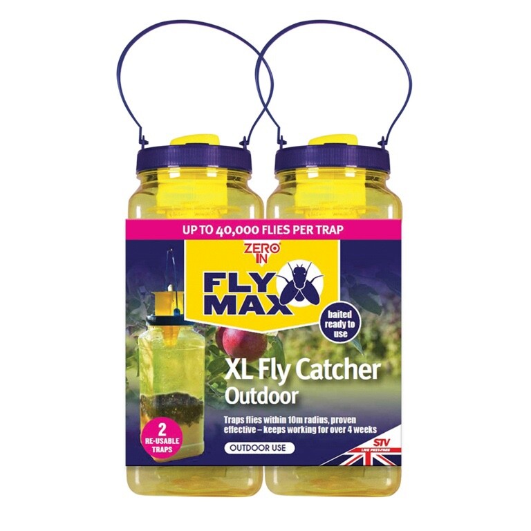 Zero In XL Fly Catcher Trap Attracts Insects Baited - 10m Radius - Pack of 2