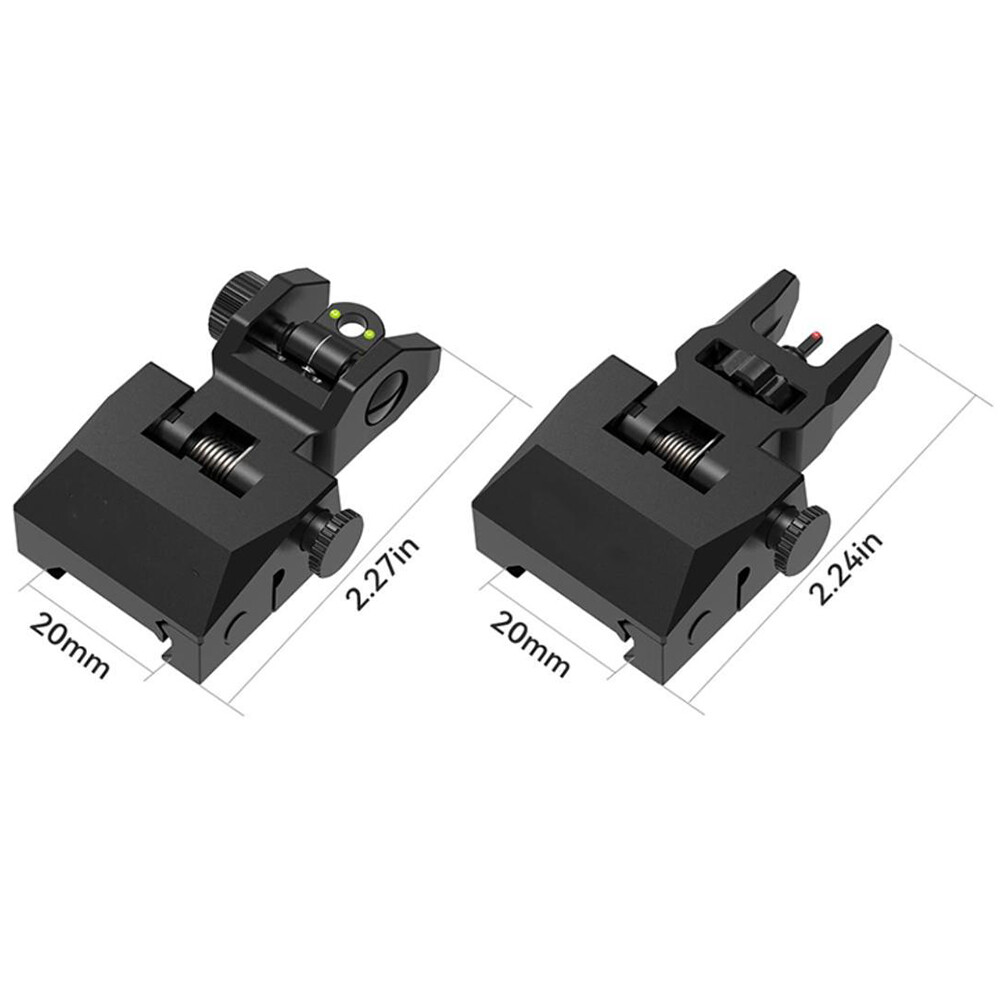 Tactical Fiber Optics 45 Degree Iron Sight Offset Flipup Front and