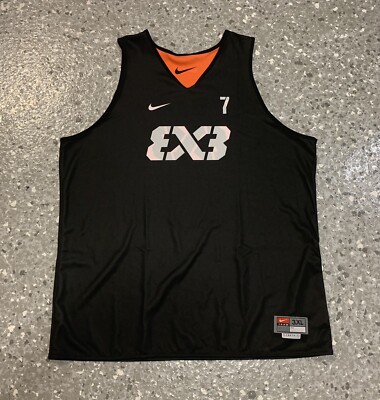 Nike FIBA 3x3 Reversible Jersey #7 Black Orange Men s 3XL New Without Tags