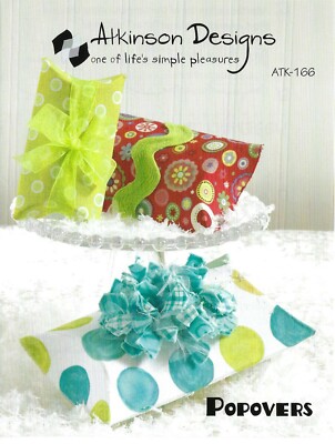 POPOVERS Pop Open Gift Pouches in 3 Sizes UNCUT Atkinson Design Sewing Pattern