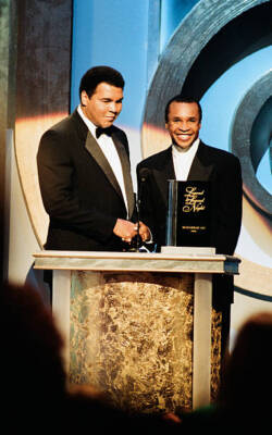 Boxers Muhammad Ali Sugar Ray Leonard During The Legend On 1993 Tv Old Photo