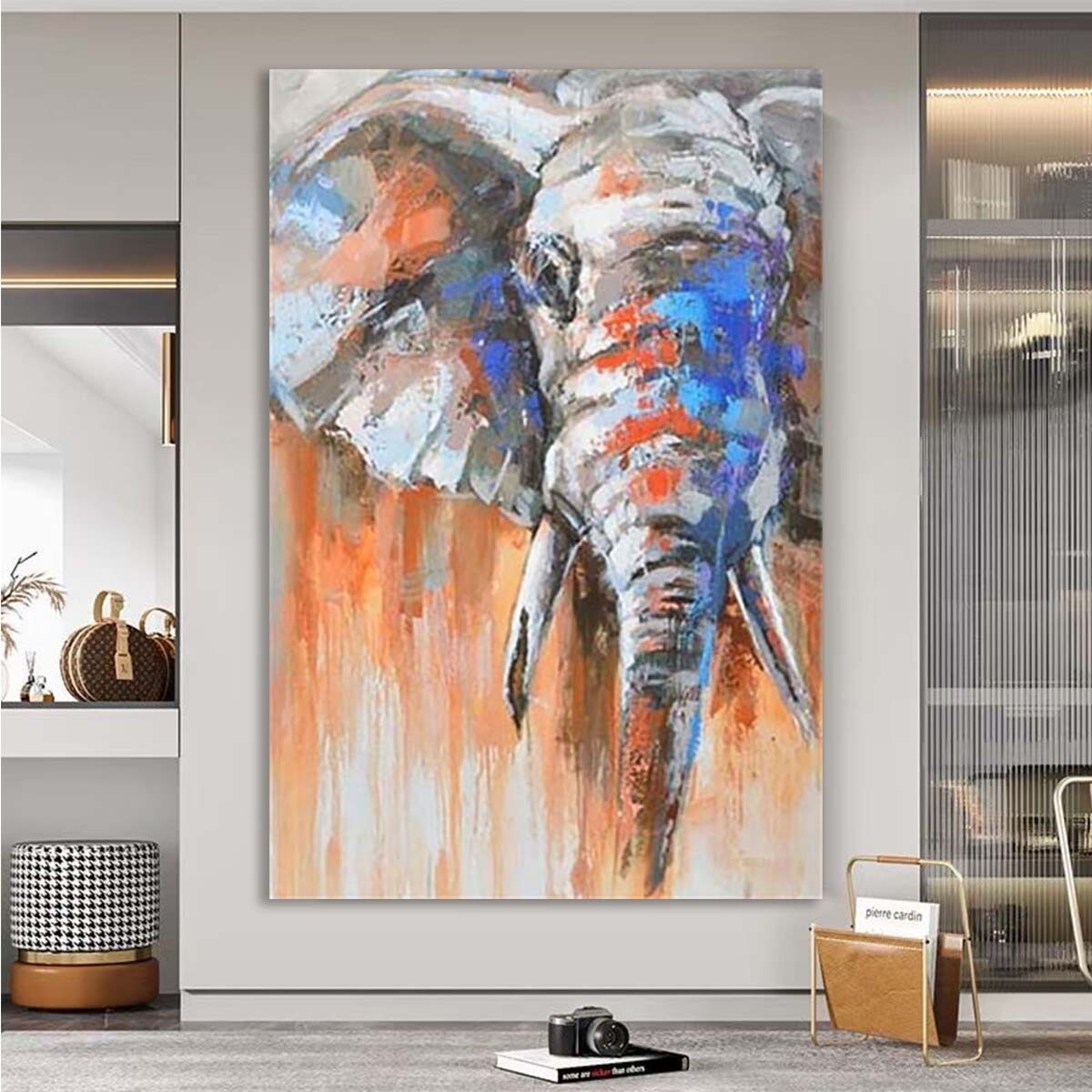 Abstract Elephant Wall Art Canvas Poster Handmade Oil Painting
