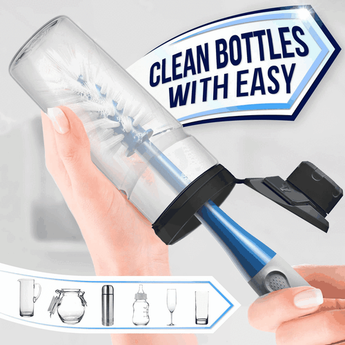 Dish Brush Set of 3 with Bottle Water Brush Dish Scrub Blue Dishwasher Safe - Picture 6 of 8