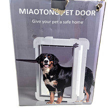 MIAOTONG Medium Dog Door Steel Frame for Wall Double Flap Sealing up to 40lb Dog