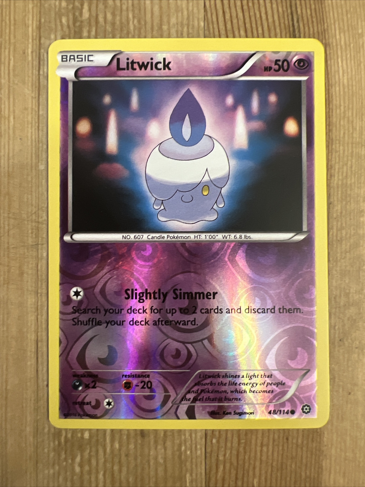 Pokémon TCG Litwick Steam Siege 48/114 Reverse Holo Common NM