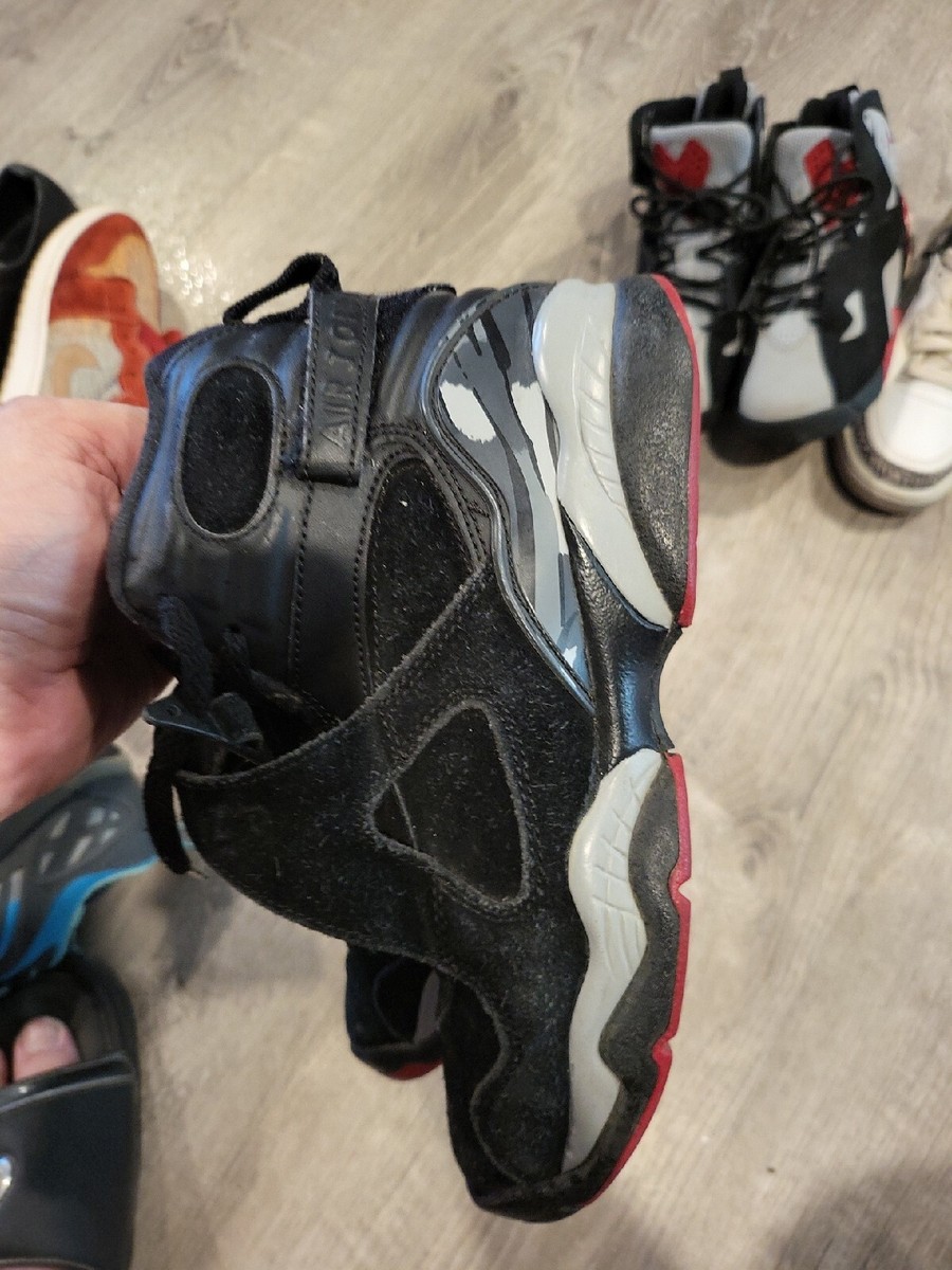 jordan 8 black gym red