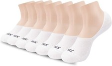 7 Pairs Women No Show Invisible Nonslip Loafer Solid Boat Cotton Low Cut Socks
